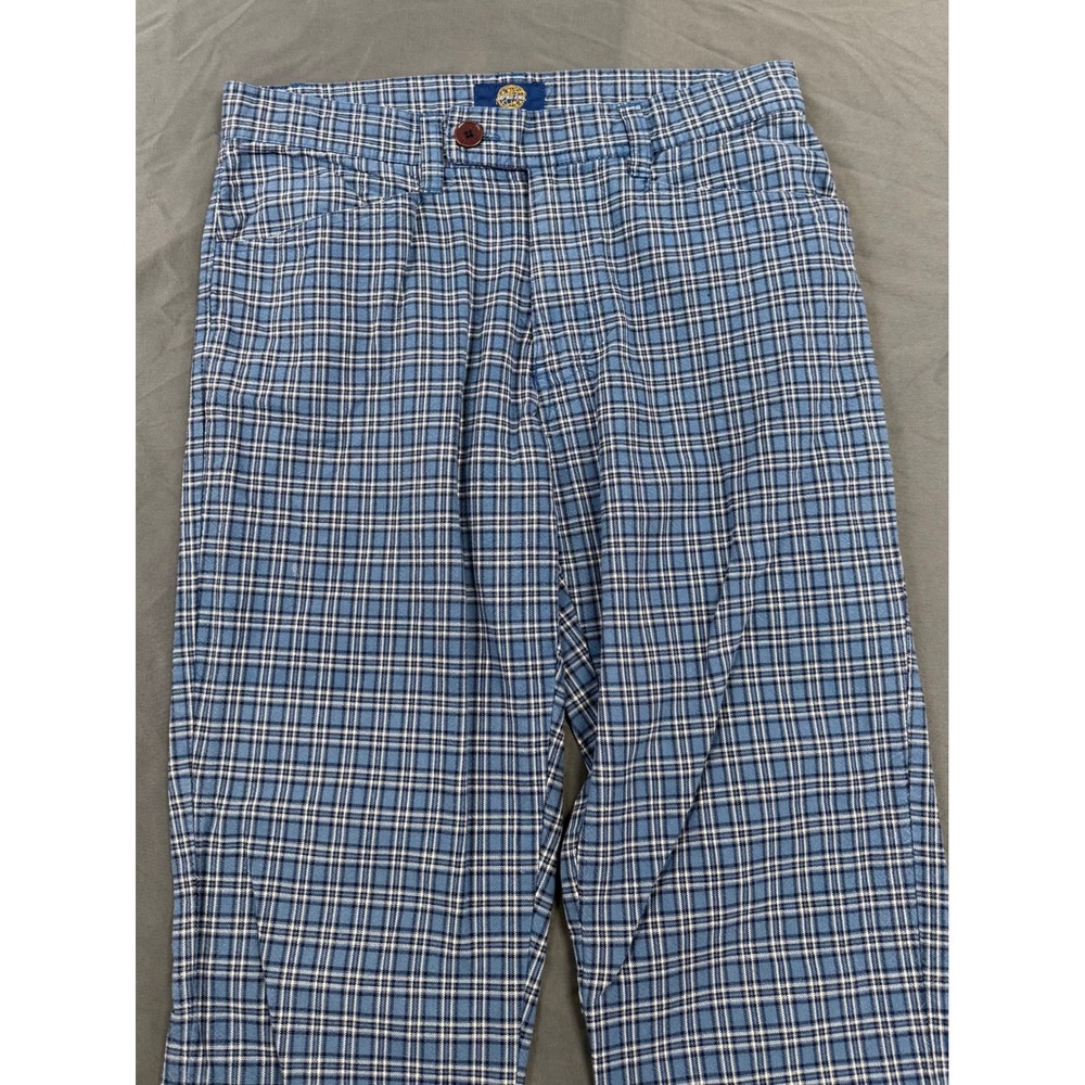 Vintage Gap Blue Jeans Womens 4 Blue Plaid Straight Leg Cotton Trousers 90's - Picture 2 of 11